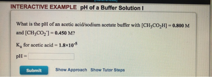 Solved INTERACTIVE EXAMPLE pH of a Buffer Solution 1 What is | Chegg.com