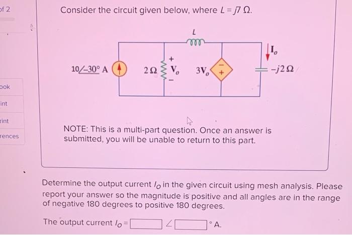 Solved Of 2 Consider The Circuit Given Below Where L 17