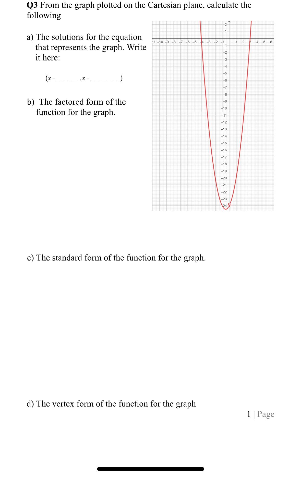 Solved Q3 ﻿From the graph plotted on the Cartesian plane, | Chegg.com