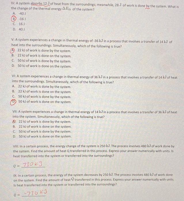 Solved answers are circled or written, I want to use the | Chegg.com