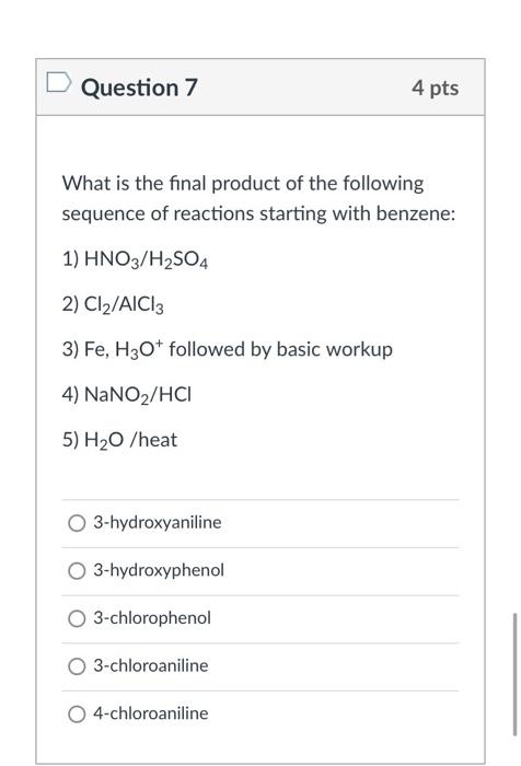 Solved Question 6 4 pts What is the product of the following | Chegg.com