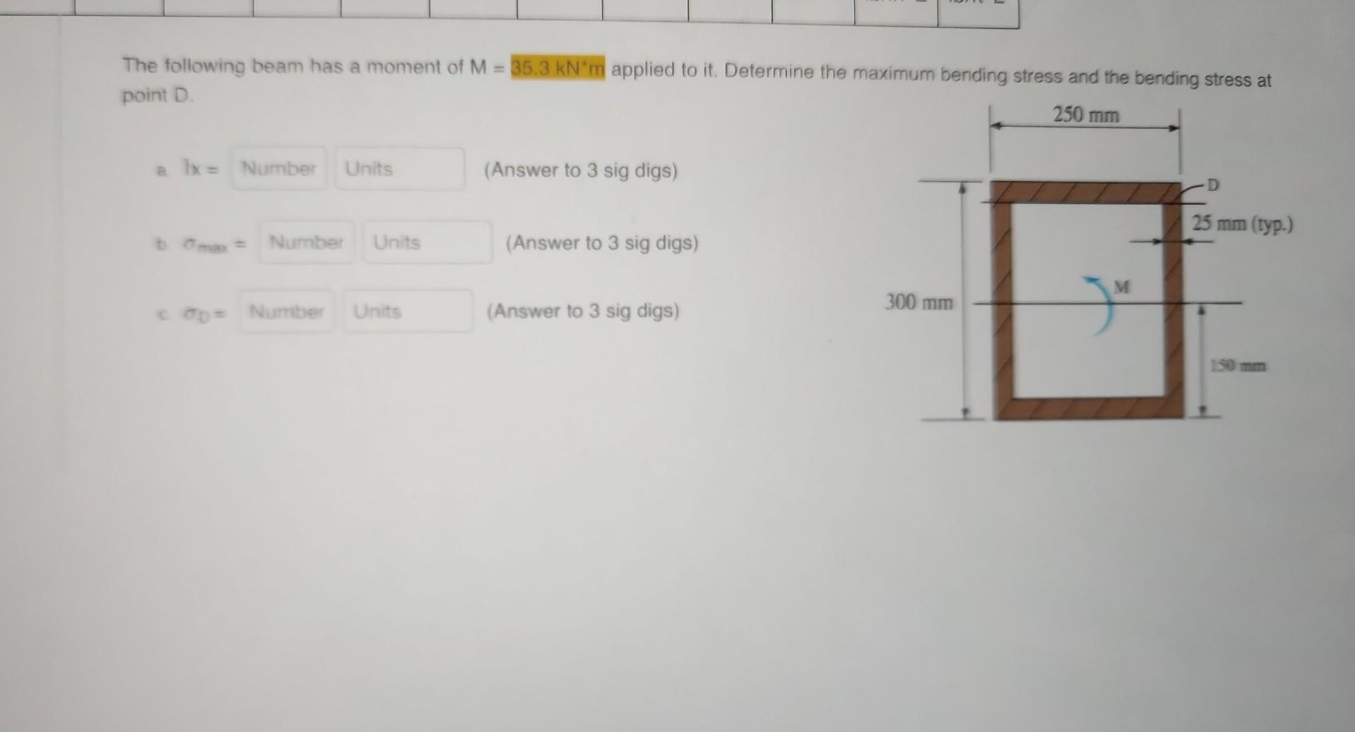 Solved A beam of rectangular cross section is 4 in wide and | Chegg.com