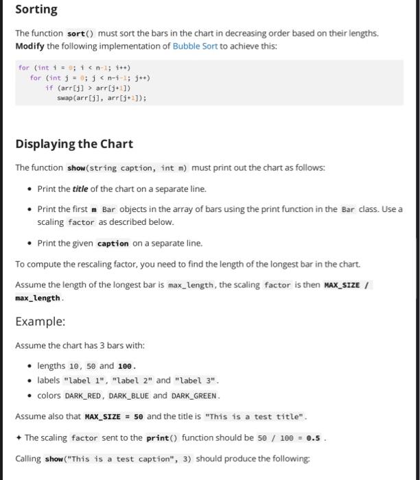 Solved Part 1: A Bar for Charts! Points: 25% Required API | Chegg.com