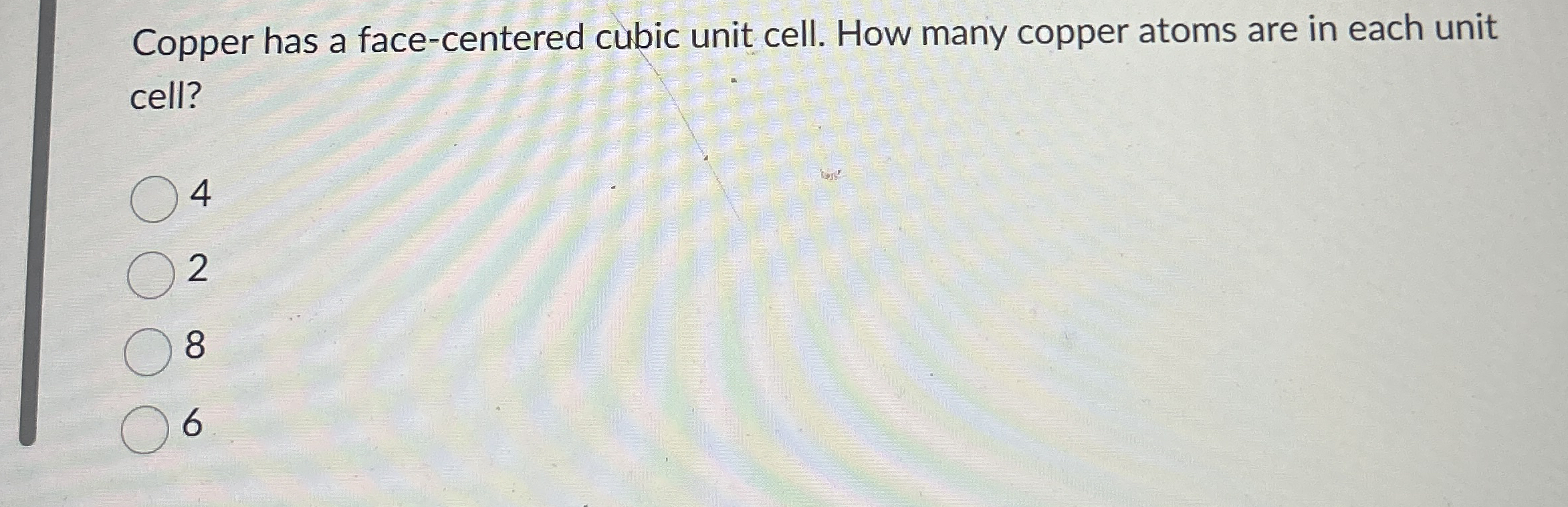 Solved Copper has a face-centered cubic unit cell. How many | Chegg.com