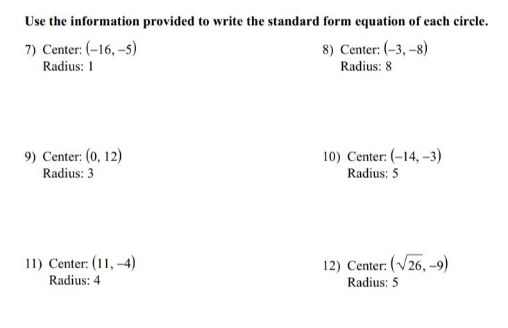 Solved use the information provided to write the standard | Chegg.com