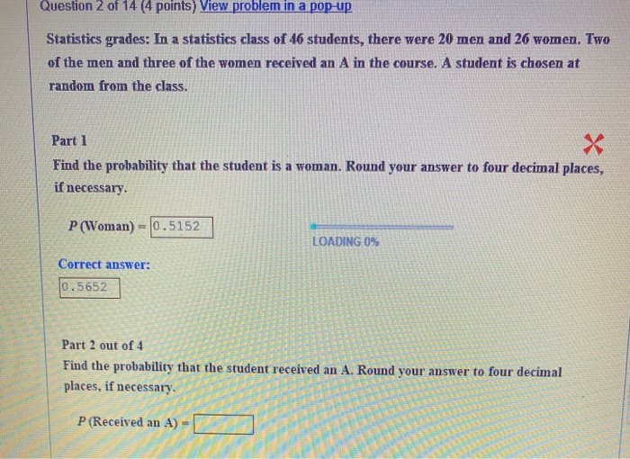 Solved Question 2 of 14 (4 points) View problem in a pop-up | Chegg.com