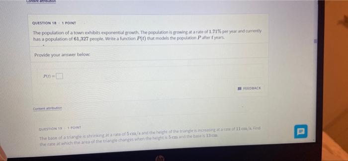 Solved content antion QUESTION 18 - 1 POINT The population | Chegg.com