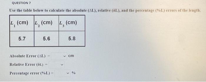 Solved QUESTION 7 Use the table below to calculate the | Chegg.com