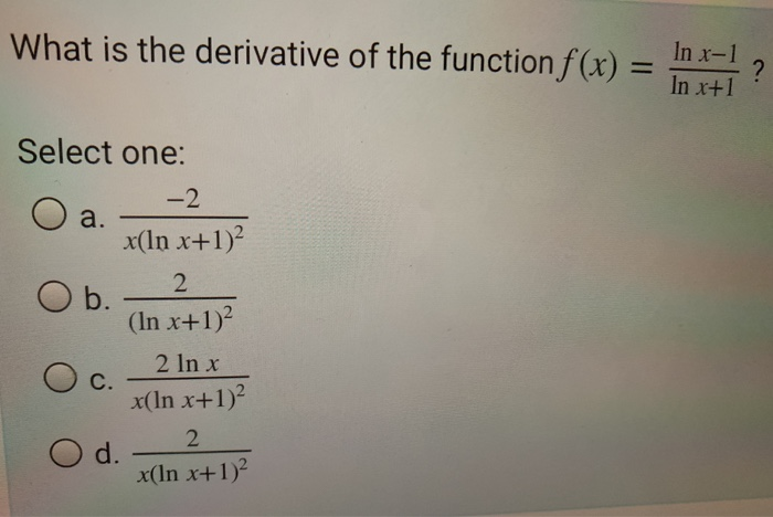 derivative of 1 ln x 1