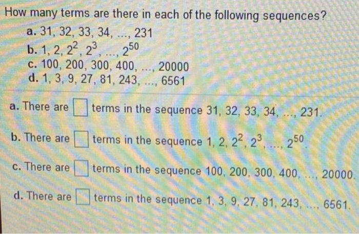 How many terms are there in 3 9 27?