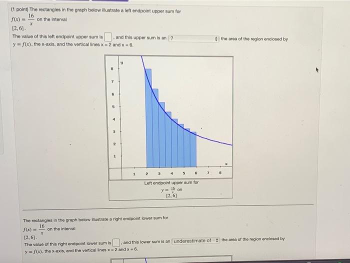 Solved (1 point) The rectangles in the graph below | Chegg.com