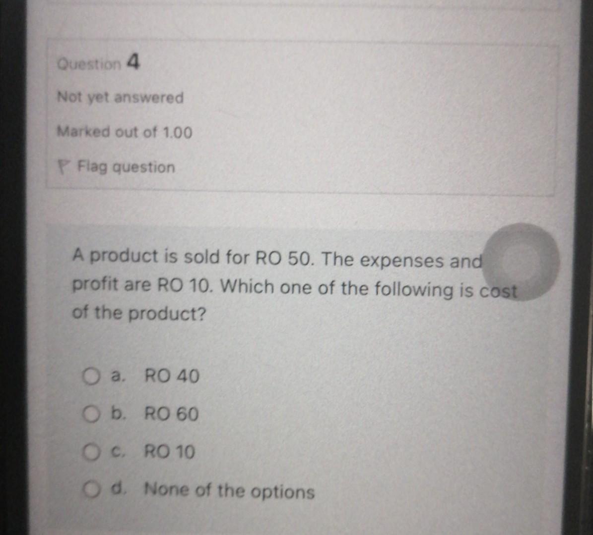 Solved Question 1 Not Yet Answered Marked Out Of 1.00 Flag | Chegg.com