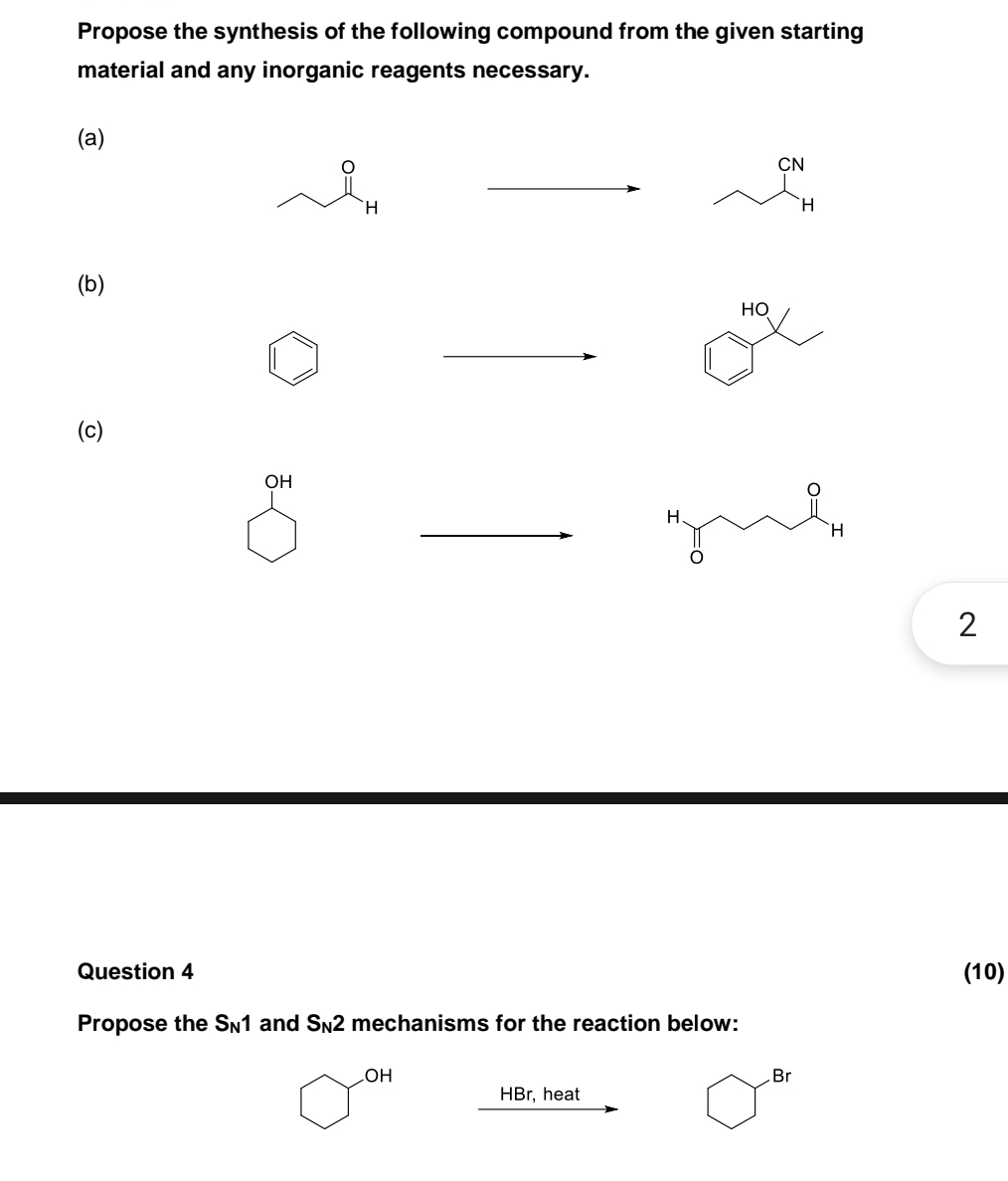 Solved Propose the synthesis of the following compound from | Chegg.com