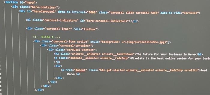 In this code I am using Bootstrap version 4. In the | Chegg.com