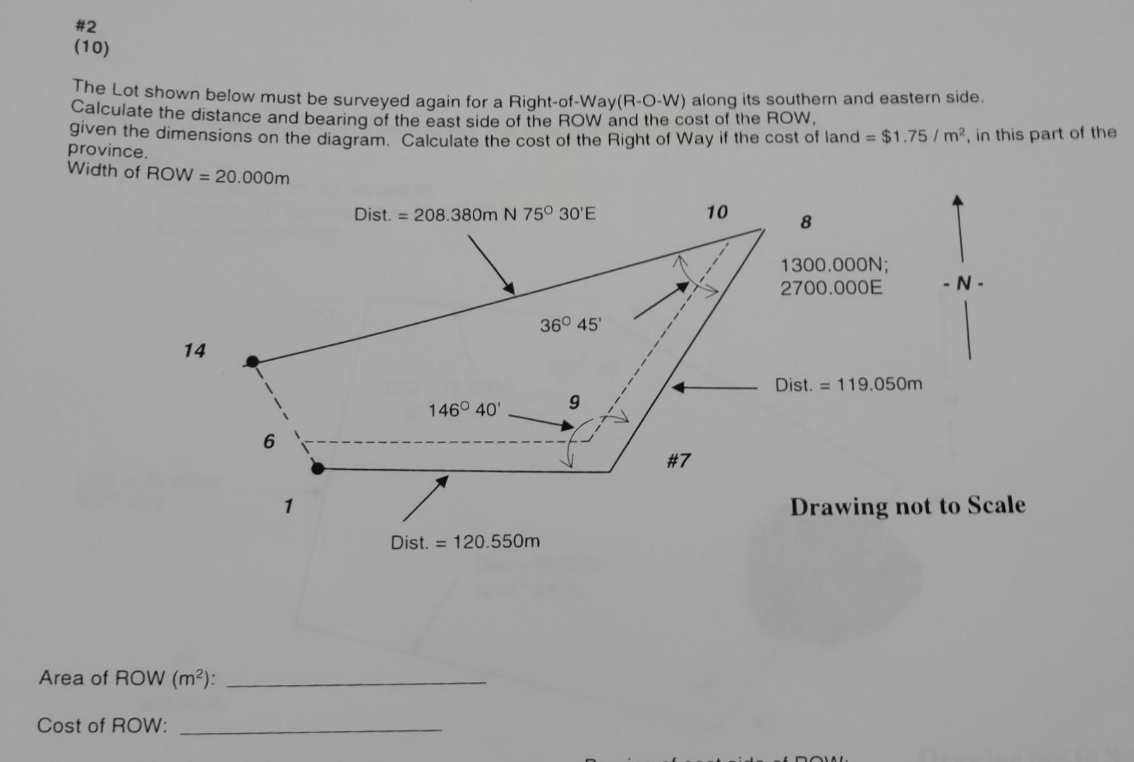 Solved The Lot shown below must be surveyed again for a | Chegg.com