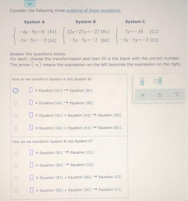 Solved Consider the following three systems of linear | Chegg.com