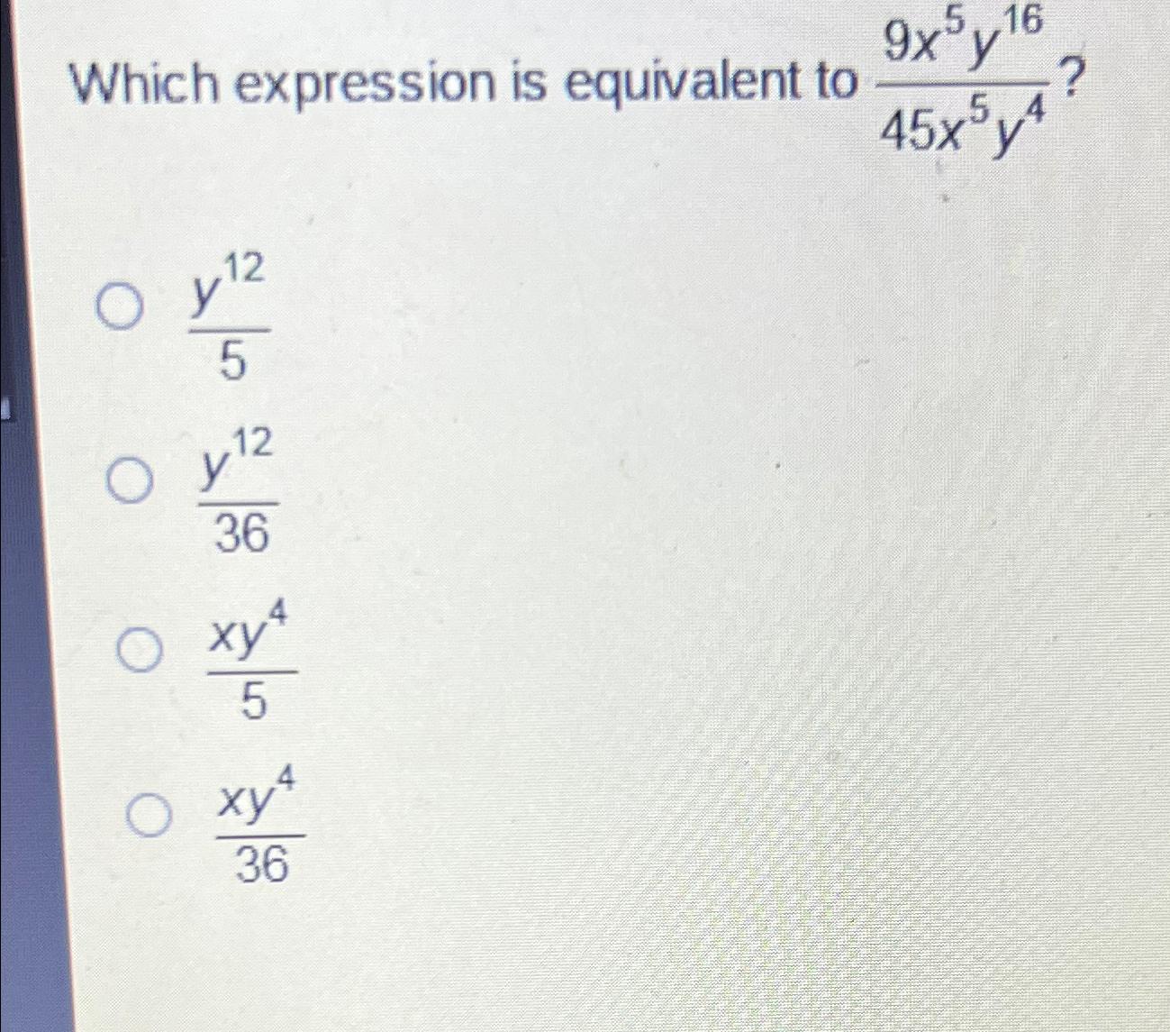 Solved Which expression is equivalent to | Chegg.com
