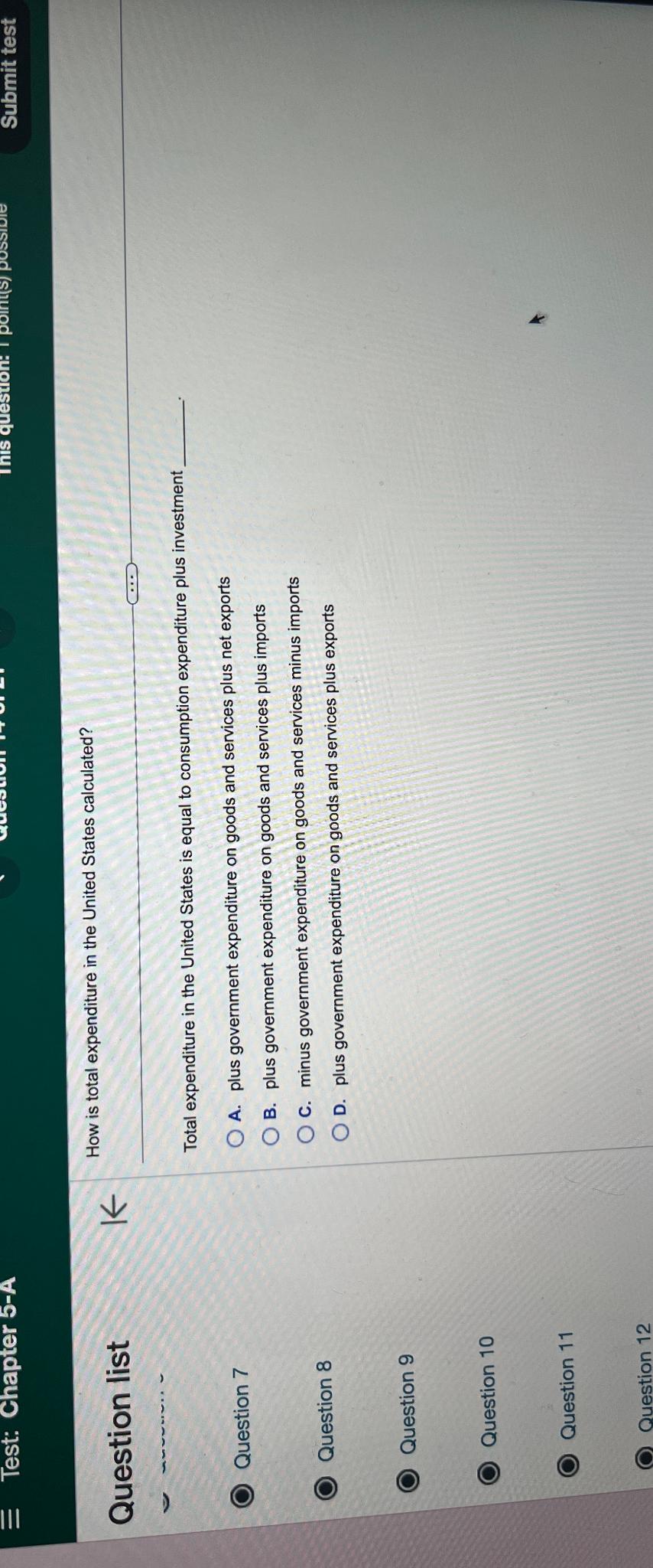 Solved Question listHow is total expenditure in the United | Chegg.com