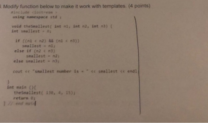 Solved . Modify function below to make it work with | Chegg.com