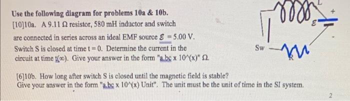 Solved noon E Use the following diagram for problems 10a & | Chegg.com