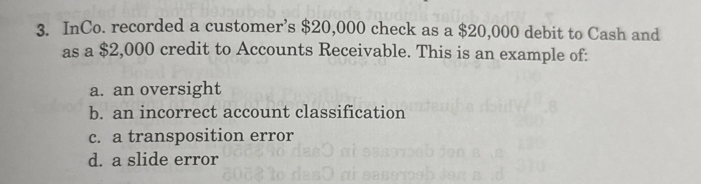Solved InCo. recorded a customer's $20,000 ﻿check as a | Chegg.com