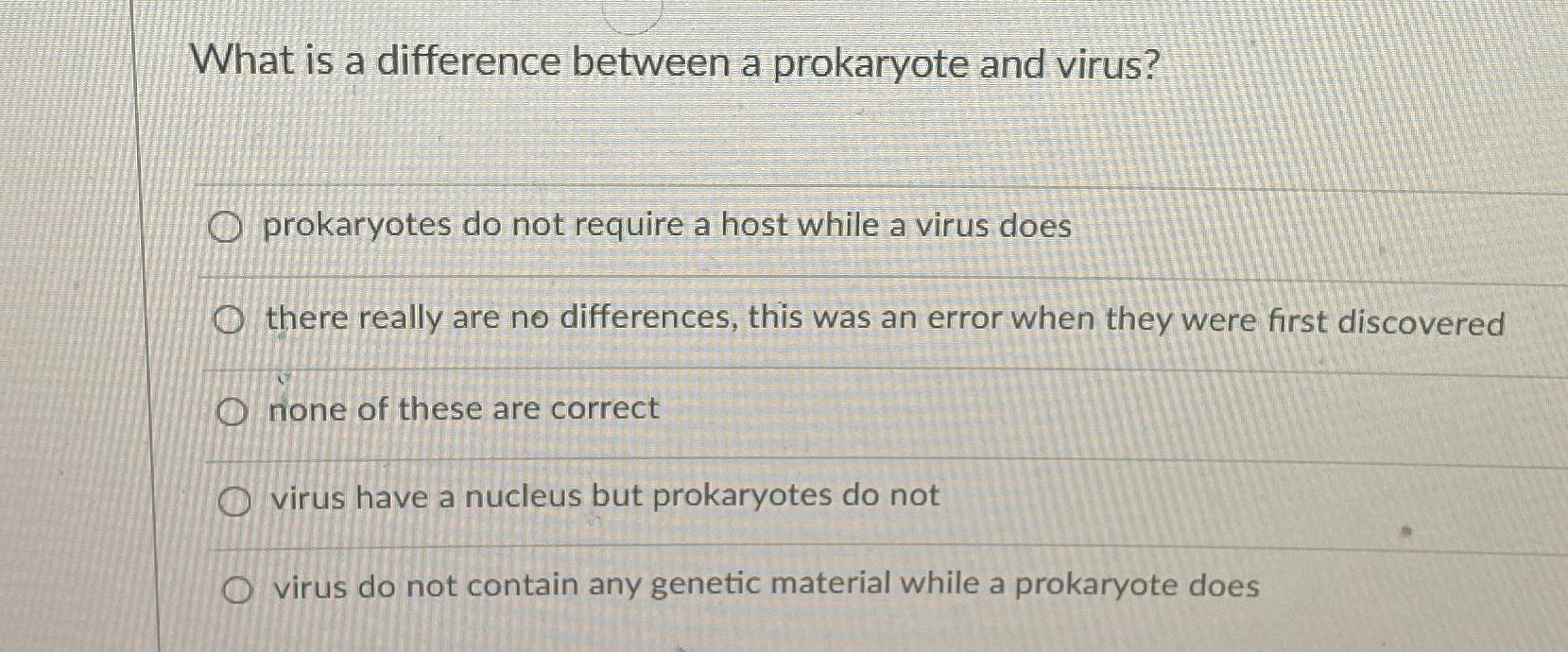 Solved What is a difference between a prokaryote and | Chegg.com