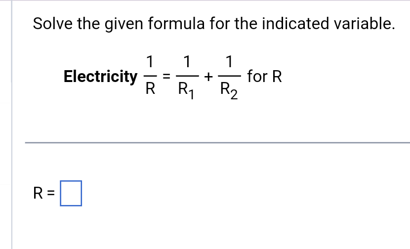 Solved Solve The Given Formula For The Indicated Variable. | Chegg.com