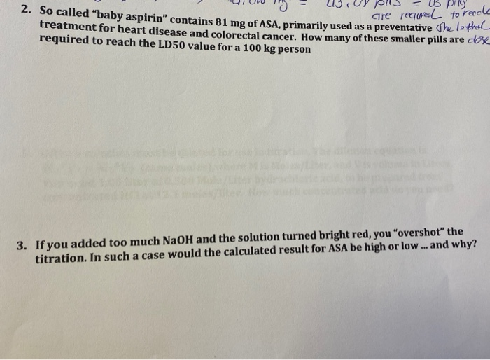 Solved 3D 2. So called "baby aspirin" contains 81 mg of