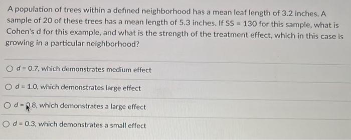 Solved A population of trees within a defined neighborhood | Chegg.com