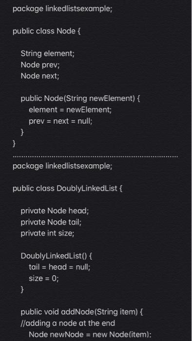 Solved Q1. (10 points) Download the Linked List Example code | Chegg.com