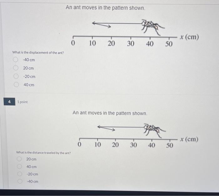 Solved An ant moves in the pattern shown. What is the | Chegg.com