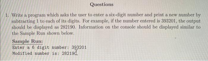 Solved 1. Write a program which asks the user to enter a | Chegg.com
