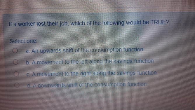 Solved If A Worker Lost Their Jobwhich Of The Following | Chegg.com