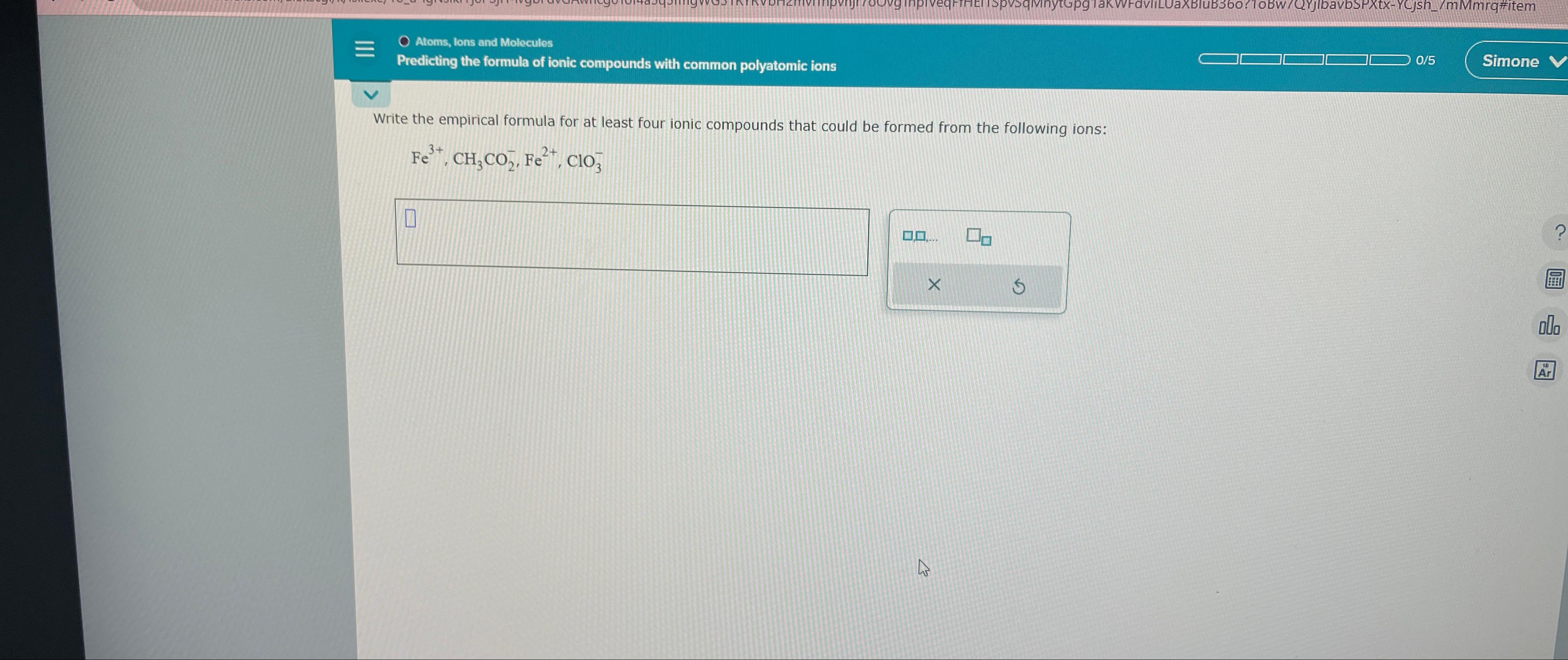 Solved Write the empirical formula for at least four ionic | Chegg.com