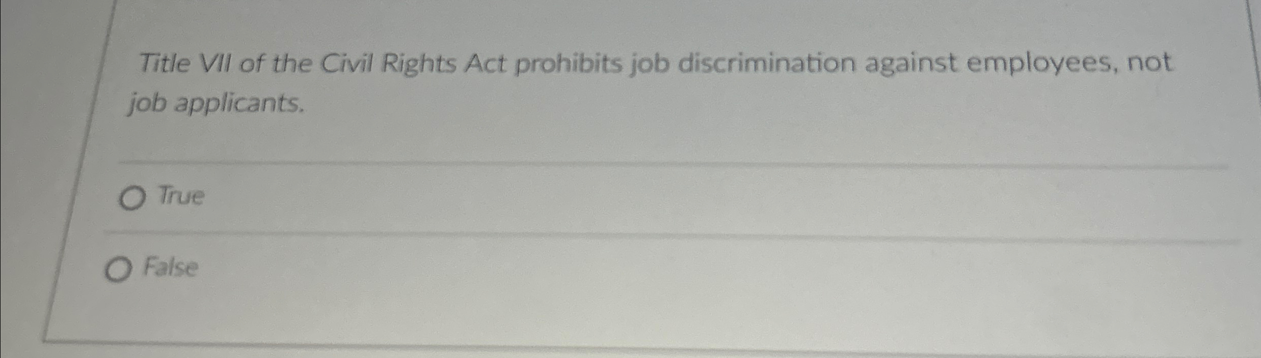 Solved Title VII Of The Civil Rights Act Prohibits Job | Chegg.com