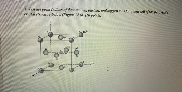 Solved 3. List the point indices of the titanium, barium, | Chegg.com