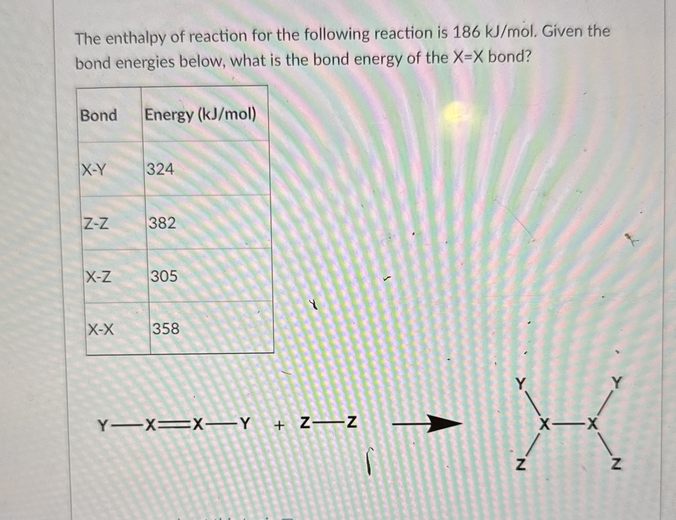 Solved The Enthalpy Of Reaction For The Following Reaction Chegg Com