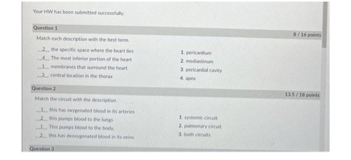 Solved question 1 i got 8/16 i wonder whats the incorrect | Chegg.com