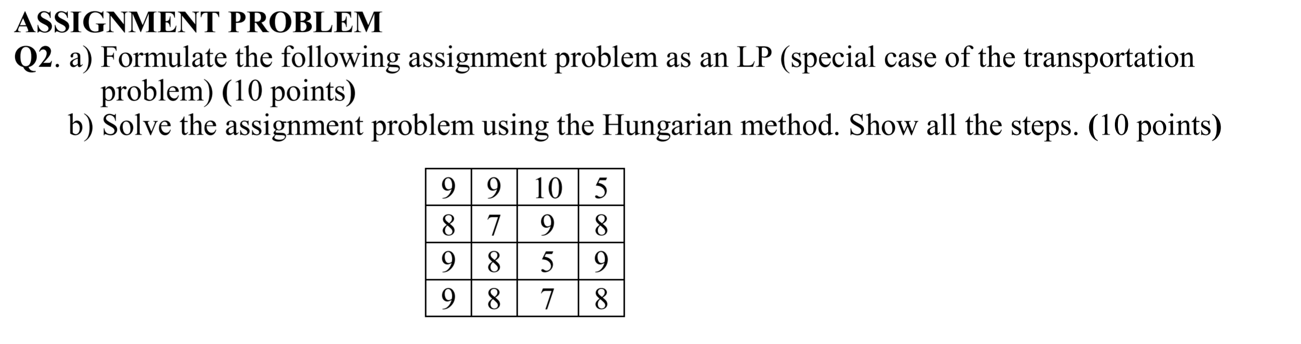 Solved ASSIGNMENT PROBLEMQ2. a) Formulate the following | Chegg.com