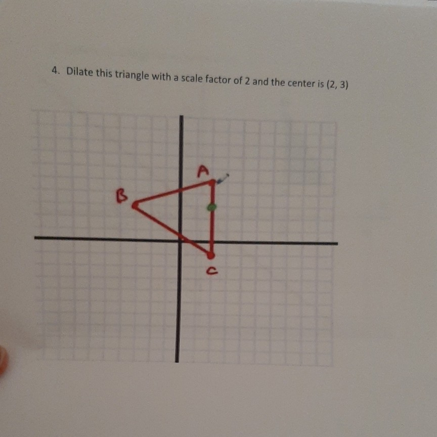 dilate triangle efg using center c and scale factor 1 2