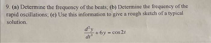 Solved 9. (a) Determine the frequency of the beats; (b) | Chegg.com