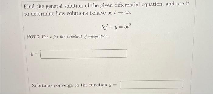 Solved Find the general solution of the given differential | Chegg.com