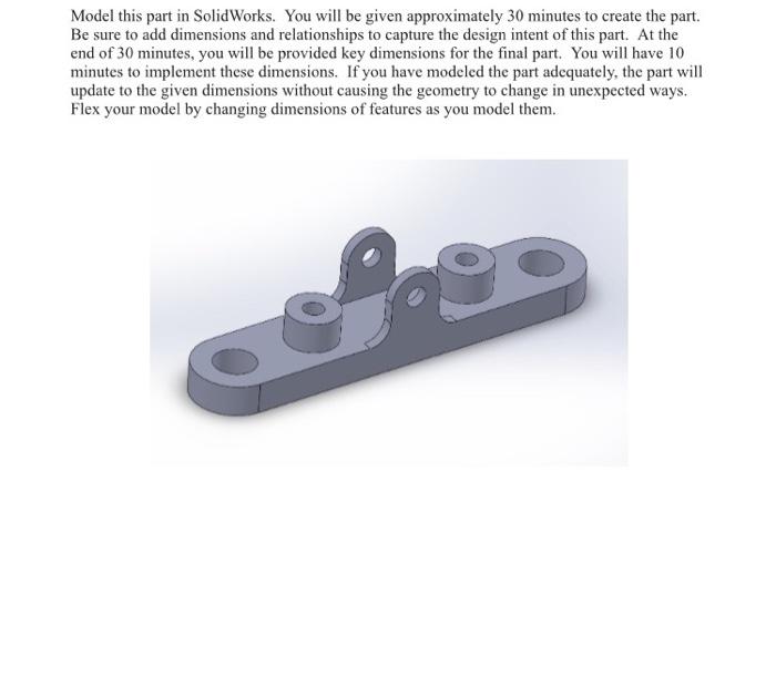 Solved Model this part in SolidWorks. You will be given | Chegg.com
