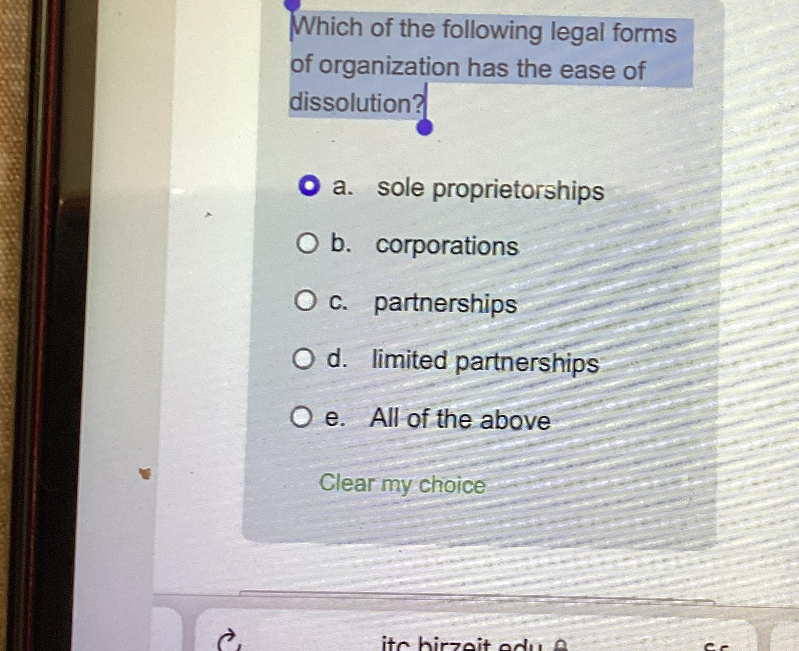 Solved Which Of The Following Legal Forms Of Organization | Chegg.com