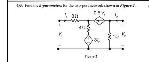 Solved Q3: Find the h-parameters for the two-port network | Chegg.com