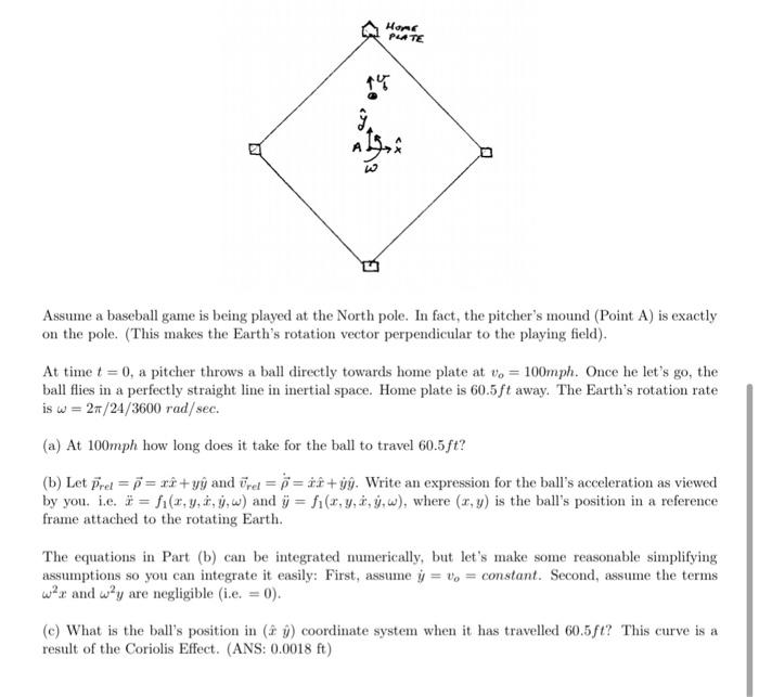 Solved Hong Put Te Assume A Baseball Game Is Being Played Chegg Com