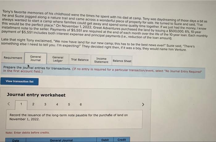 Solved Tony's favorite memories of his childhood were the | Chegg.com