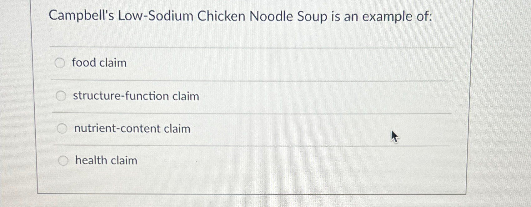 Solved Campbell's Low-Sodium Chicken Noodle Soup is an | Chegg.com