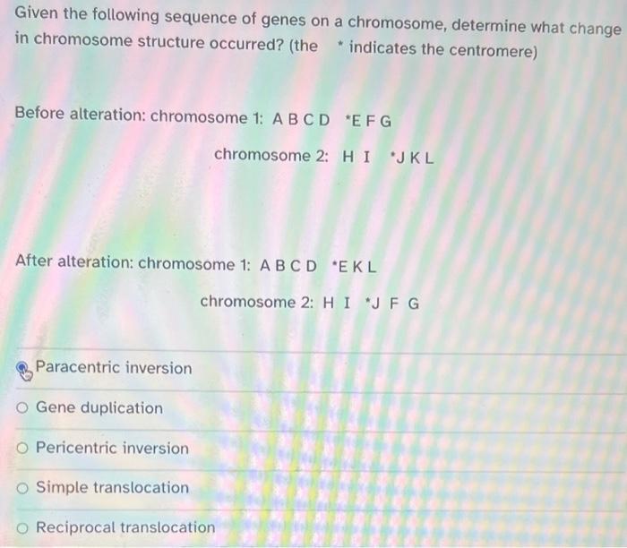 Solved given the following sequence of genes on a | Chegg.com
