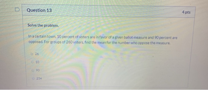 Solved Question 13 4 pts Solve the problem In a certain | Chegg.com